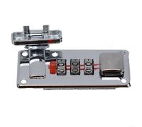 Cerradura de combinación de hierro retro de 65 x 29 mm para cajas de madera, maletas, joyeros y cofres de herramientas, pestillo de seguridad de estilo vintage con tornillos, dorado (derecho plateado)