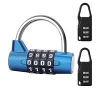 Cerradura De Combinación De Metal Azul De 1 Pieza Y Cerradura De Combinación De Plástico Negro De 2 Piezas, Candado De Combinación, Cerradura Digital, Adecuado Para Maleta, Mochila, Puerta