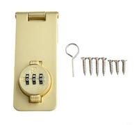 Cerradura de combinación de perilla giratoria para puertas de armario con código numérico de 3 dígitos y montaje de cerrojo para un control seguro (dorado)
