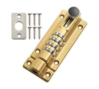 Cerradura de combinación digital mecánica de aleación de zinc con perno antirrobo diseñado para puertas de madera y almacenamiento (dorado)