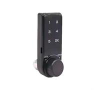 Cerradura de combinación electrónica compatible con buzones, gimnasio, taquillas, teléfonos, armarios, sauna, carcasa de plástico negro (A)
