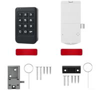 Cerradura de combinación electrónica con teclado digital para armario y taquilla, negro, modo de seguridad automático y conector de emergencia tipo c (cuadrado negro)