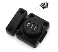 Cerradura de combinación mecánica sin llave para puerta de gabinete con código de acceso de 3 dígitos para cocina, color negro