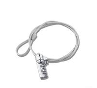 Cerradura de combinación para laptop con cuerda de alambre de acero y código de 4 dígitos para protección antirrobo, compatible con ranuras de seguridad de escritorio y estación de acoplamiento