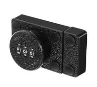 Cerradura de contraseña de aleación de zinc para cajón, armario y nevera, instalación sin taladro, protección de empuje y tracción con pasador de combinación, negro (luminoso)