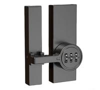 Cerradura de contraseña para puertas interiores, perno de empuje sin llave con código de combinación, bloqueo de seguridad de aleación de zinc para baño, dormitorio, oficina, sin perforaciones (negro)