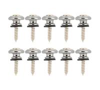 Cerradura de Correa para Guitarra, Diseño Profesional, Botón de Correa de Metal con Tornillo, para Guitarra Eléctrica, Ukulele y Bajo, en Escenario, Estudio o Hogar, 10 Piezas (Color plateado)