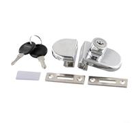 Cerradura de cristal de doble puerta de aleación de zinc para vitrinas, instalación sin perforaciones, compatible con vidrio de 5 a 8 mm de grosor, incluye 2 llaves