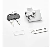 Cerradura de cristal para puertas batientes individuales o dobles, material de aleación de zinc, viene con 2 llaves y juntas necesarias, se adapta a vidrio de 5 8 mm de grosor (doble)