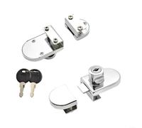 Cerradura de cristal para vitrina, sin taladro, aleación de plata (plata)