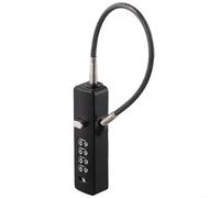 Cerradura de cuerda combinada con 3 cables de acero ajustables, solución de seguridad compacta de 4 dígitos para varias aplicaciones (negro)