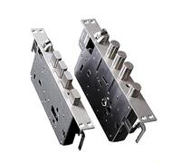 Cerradura de embutir cromada para cuarto de baño, Engranaje interno del cuerpo de la cerradura mortaja acero inoxidable 304 for huella digital(30x240 With Hook)