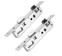Cerradura de embutir, marco tubular, tamaño de mandril 25 mm, puño 22 x 240 mm, inserto de cerradura para izquierda/derecha, cerradura de acero inoxidable para cerradura, puerta de habitación, puerta