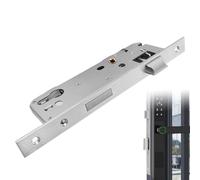 Cerradura de embutir para marco de tubo de acero inoxidable, distancia de 92 mm, mandril de 20/25/30/35/40 mm, inserción para izquierda y derecha, cerradura para puerta de jardín, inodoro, puertas