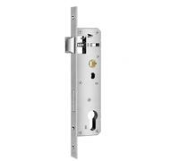 Cerradura de embutir para marco de tubos, acero inoxidable, 85 x 40 mm, distancia de 85 mm, mandril de 40 mm, inserto de cerradura para izquierda/derecha, resistente cerradura para puertas de metal