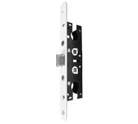 Cerradura de embutir para puertas, Cuerpo de cerradura de embutir for puertas contra tormentas, aleación de zinc de 2 puntos, multicolor, espacio entre pernos de 2,5"(White)