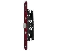 Cerradura de embutir para puertas, Cuerpo de cerradura de embutir for puertas contra tormentas, aleación de zinc de 2 puntos, multicolor, espacio entre pernos de 2,5"(Red)
