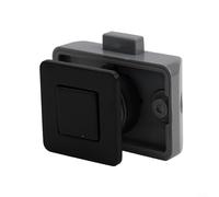 Cerradura de empuje para cajón de gabinete, caravana, barco, autocaravana, casa rodante, compatible con puerta de 18 mm, aleación de zinc y ABS, cromo/negro (negro)