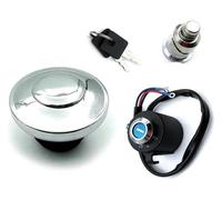 Cerradura De Encendido Para H&arley Para Spo&rtster Para Super Low Para Custom 1995-2003 Kit De Llave Y Cerradura Interruptor Encendido Motocicleta Tapa Tanque Combustible(Plata)