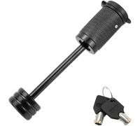 Cerradura de enganche de remolque de acero al carbono negro y aleación de zinc con llave de giro de un cuarto para RV barco y coche, dispositivo de seguridad antirrobo (un solo artículo)