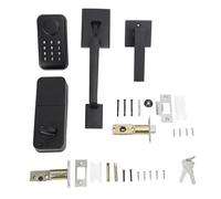 Cerradura de entrada sin llave con lector de huellas dactilares, teclado electrónico automático, cerrojo digital con código inteligente y manija de puerta negra para puerta