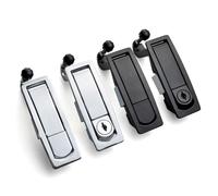 Cerradura de gabinete con palanca for RV, botón pulsador, caja de distribución, pestillo de compresión, 1 unidad(57Long Rod Black)