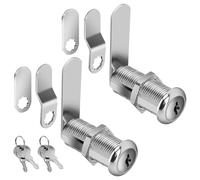 Cerradura de gabinete de 1-1/2 pulgadas con 4 llaves y 6 placas de leva, cerradura de aleación de zinc con llave igual para gabinete, buzón, caja de herramientas, cajón, almacenamiento de RV (juego de