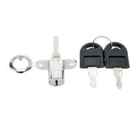 Cerradura de gabinete de aleación de zinc con 2 llaves para cajones de madera y puertas de aluminio, acabado negro o plateado, tamaño de 16 mm o 19 mm para seguridad de muebles de oficina en casa