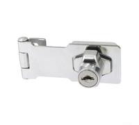 Cerradura de gabinete de aleación de zinc con llaves para armarios, cajones, taquillas, puertas de garaje, pestillo funcional para necesidades básicas de seguridad (4 pulgadas, plateado)