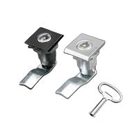Cerradura de gabinete giratoria telescópica cuadrada con forma de ala, interruptor for caja de distribución de energía, equipo compresor, cerraduras en forma de S, 1 unidad(Silver)
