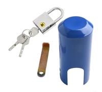 Cerradura de grifo para manguera de jardín al aire libre con candado y válvula de agua, grifo seguro contra robo y uso accidental del agua, construcción de hierro (grande)