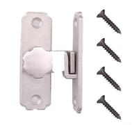Cerradura de hebilla deslizante de acero inoxidable con pestillo de 90 grados para puertas y armarios, solución de seguridad fiable para la seguridad de niños y mascotas (plata)
