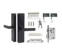 Cerradura de huellas dactilares impermeable compatible con Tuya con pantalla táctil, acceso a tarjeta IC, opción de llave mecánica y control de aplicación, entrada segura al hogar, negro (14,7 cm)