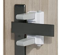 Cerradura de la Manija de la Puerta de Seguridad para Niños,Cerraduras de Palanca de Puerta para Niños y a Prueba de Mascotas,No se Requieren Herramientas ni Taladros - (2 Piezas+ 2 Tope de Puerta)