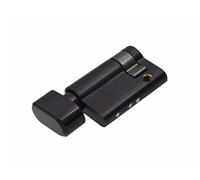 Cerradura de la manija de la puerta Pomos Lockset Cerradura de puerta de 45 mm Empuje de medio cilindro Abierto simple con cerradura de perilla for cilindro de cerradura de baño (Color : 45MM Black, S