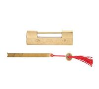 Cerradura de latón con llave Candado tallado de estilo chino antiguo para gabinete de joyero Cerradura de seguridad decorativa vintage hecha a mano Espaciado de 6,5 cm Material de