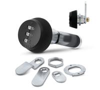 Cerradura de leva con combinación, 2,85 cm de largo, cromada, multicolor, 7850R-S-Black