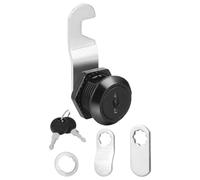 Cerradura de leva de acero, cerradura de cajón de gabinete de 5/8 pulgadas con llaves para archivador, RV, buzón de almacenamiento, acabado negro para panel de puerta de hasta 12 mm