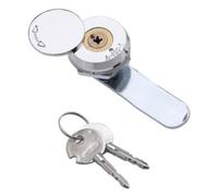 Cerradura de leva de aleación de aluminio con cubierta giratoria, cilindro de bloqueo de caja de distribución de lengüeta de giro de 360 grados para puerta de armario, acabado plateado con 2 llaves