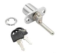 Cerradura de leva de aleación de zinc Cerradura de puerta de garaje con llaves para cajón de gabinete de madera, obturador de aluminio, cerrojo de seguridad, pestillo de almacenamiento interior (A)