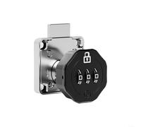 Cerradura de leva de combinación de aleación de zinc, cerradura codificada con contraseña sin llave para gabinete, cajón y buzón de seguridad (negro)