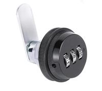 Cerradura de leva for cajón de hogar, aleación de Zinc de 3 dígitos, puerta sin llave, código de seguridad, accesorios del armario, combinación de muebles, 1 Uds.(20mm Black)