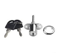 Cerradura de leva para muebles de alto rendimiento hecha de aleación de zinc para archivadores y vitrinas, incluye dos llaves de color negro o plateado, opciones de 16 mm y 19 mm (plata 19 mm)