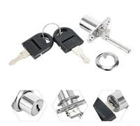 Cerradura de leva para muebles de alto rendimiento hecha de aleación de zinc para archivadores y vitrinas, incluye dos llaves de color negro o plateado, opciones de 16 mm y 19 mm (negro 19 mm)