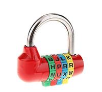 Cerradura de Maleta de Equipaje de Viaje Candado de Combinación de Letra Dial de 4 Dígitos - rojo
