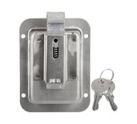 Cerradura de manija para de herramientas - Panel de acero inoxidable de 10 cm, herrajes de repuesto empotrados con pestillo | Cerradura de seguridad de de herramientas resistente de defensa