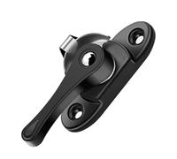 Cerradura de media luna bidireccional acero inoxidable, gancho puerta corredera, hebilla ventana, accesorios, cerradura seguridad, 2 uds(Black)