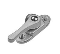 Cerradura de media luna bidireccional acero inoxidable, gancho puerta corredera, hebilla ventana, accesorios, cerradura seguridad, 2 uds(Silver)