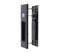 Cerradura de metal para puerta corrediza, 35 a 40 mm, fácil instalación, juego de manijas para puerta de armario, accesorios para baño, balcón, garaje (cerradura de puerta corrediza cuadrada negra