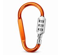 Cerradura de mosquetón, anillo en D Gancho de clip de cadena Bolsa de viaje Equipaje Cerradura de combinación de seguridad Candado de mosquetón Lock Herramientas Para Escalar Montañas